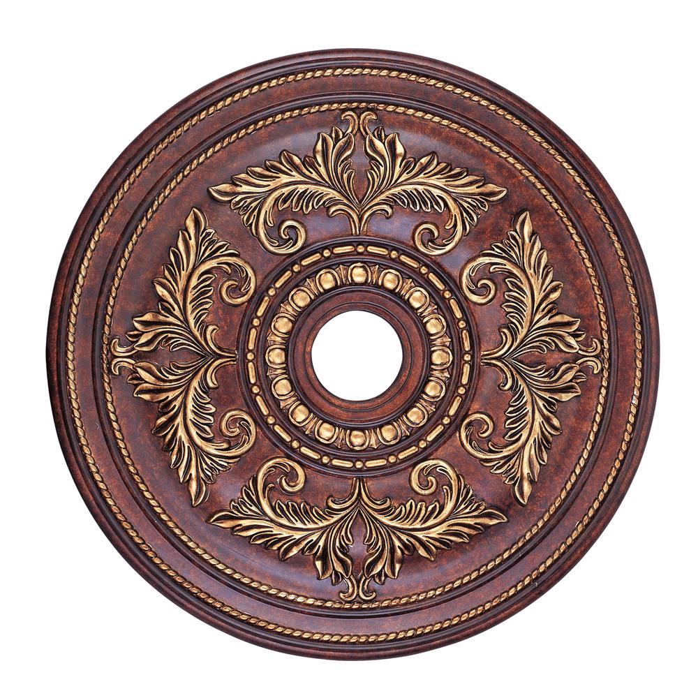 Livex Lighting 8210-63 Ceiling Medallion Ceiling Medallion in Verona Bronze with Aged Gold Leaf Accents 